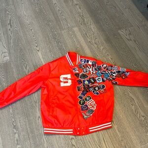 Orange supreme baseball jacket